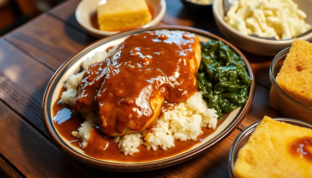 Smothered Chicken with Side Dishes