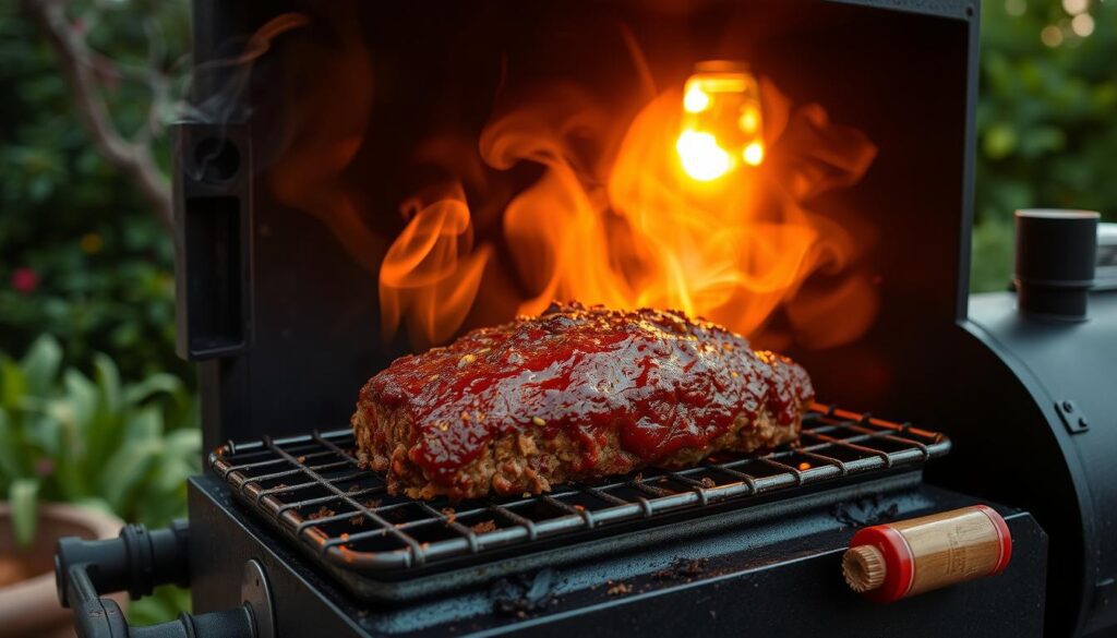 smoking meatloaf in a smoker